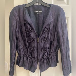Giorgio Armani silk cropped evening jacket